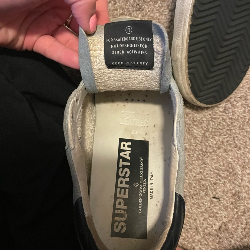 Golden Goose RARE Light Blue/Gray Suede Superstar Sneakers with White Star - Picture 9 of 9